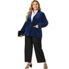 Agnes Orinda Women's Plus Size Winter Velvet Blazer Button Lapel Work Jacket - 3 of 4