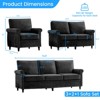 Mjkone 3 Piece Chenille Living Room Sofa Set,Modern 3-Seater Sofa Couch&Loveseat Sofa&Single Sofa Armchair Set,Unique Riveted Look - 4 of 4