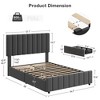 Garvee Full Upholstered Bed Frame with 4 Storage Drawers, Adjustable Headboard & Wood Slats, No Box Spring Needed, Gray - 2 of 4
