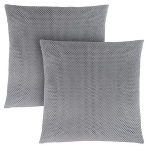 Monarch Specialties Pillows Set Of 2 18 X 18 Square Insert Included Decorative Throw Accent Sofa Couch Bedroom Polyester Hypoallergenic Grey Modern - 1 of 4
