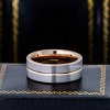 Jewelry Avalanche 8mm Pipe Cut Rose Gold & Gray IP Grooved Tungsten Carbide Mens Wedding Band - 3 of 4