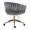 CAVINAS Modern Lambswool Office Chairs with Adjustable Legs, Home Office Desk Chairs with Hand Made Woven Backrest, Vanity Chairs with Wheels - 4 of 4