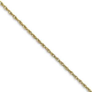 Black Bow Jewelry 1.3mm 10k Yellow Gold Solid Baby Rope Chain Necklace - 1 of 4