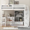 PAGED Twin Size Loft Bed with L-Shaped Desk Modern Pine Bed Frame with Drawers and Storage Stairs for Bedroom - 2 of 4