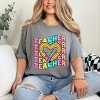 Simply Sage Market Teacher Pencil Heart Garment Dyed Tee - XL - Grey - 2 of 4