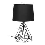 Geometric Wired Table Lamp with Fabric Shade Black - Lalia Home