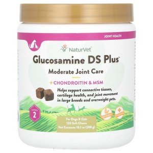 NaturVet Glucosamine DS Plus, + Chondroitin & MSM, For Dogs & Cats, Level 2, 120 Soft Chews, 10.1 oz (288 g) - 1 of 3