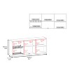Vynxaria Modern Wall Cabinet with Glass, Four Interior Shelves, Two Double Doors, Natural Oak - 3 of 4