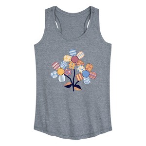 Women's - Instant Message - Patchwork Flowers Graphic Racerback Tank - 1 of 4