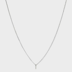 Sterling Silver Small Polished Initial Pendant Necklace - A New Day™ Silver - 1 of 4