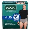 Depend Fresh Protection Adult Incontinence Disposable Underwear for Men - Maximum Absorbency - Gray - 2 of 4