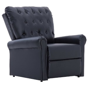 vidaXL Reclining Chair Black Faux Leather - 1 of 4