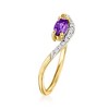 Ross-Simons 0.20 Carat Amethyst Ring With Diamonds in 14kt Yellow Gold Size 8 - 3 of 4