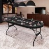 Costway 8 Player Foldable Poker Table Portable Folding Texas Holdem Table w/Padded Rail Blue/Black/Green - 3 of 4
