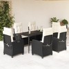 vidaXL Garden Dining Set Black, Cream white - 2 of 4
