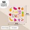 Sparkle and Bash 50 Pack Twotti Frutti Paper Napkins, 2nd Birthday Party Decorations (5 In) - 4 of 4