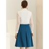 INSPIRE CHIC Women's Belted Waist Casual Knee Length Pleated A-Line Skirt - 4 of 4