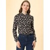 Allegra K Women's Point Collar Long Button Sleeve Button Down Floral Shirt - 3 of 4