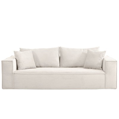 Aukfa Sleeper Sofa Couches for Living Room, Luxury Modern Couch with Deep Seat, No Assembly Required, 3 Seater, White