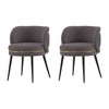 Set of 2 Kaya Modern Pleated Velvet Upholstered Dining Chairs - Manhattan Comfort - 2 of 4