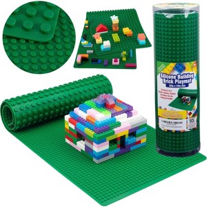 Brick Building Play Mat by SCS - Rollable, 2-Sided Silicone Playmat - 32" Long for Activity Tables (Patent Pending) - 1 of 4