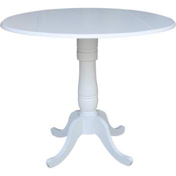 International Concepts 42 In Round dual drop Leaf Pedestal Table - 35.5  inchesH