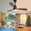 TOBILI 48 Inch Low Profile Ceiling Fan 3 Solid Wood Fan Blade Noiseless With Light - 3 of 4