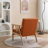 SEYNAR Mid Century Boucle Uplostered Soild Wood Accent Armchair with Pillow - 4 of 4