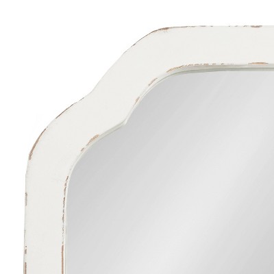 White Rectangular Solid Wood Bathroom Vanity Mirror