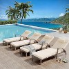 Outdoor Chaise Lounge Chairs Set of 2, All-Weather Rattan Patio Loungers with 5-Position Adjustable Backrest and Removable Cushions - 3 of 4