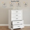 Jojoka Wooden Dresser with 5 Spacious Drawers, Modern Storage Chest with Metal Handles for Bedroom, Living Room, Hallway - 4 of 4