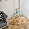 Vynxaria Golden Coffee Table with Cross Leg Design for Modern Living Spaces - 2 of 4
