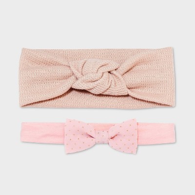 Image of Baby Girls' 2pk Headwrap - Cloud Island™ 0-6M