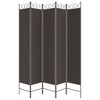vidaXL 5-Panel Room Divider Brown 78.7"x86.6" Fabric - 4 of 4