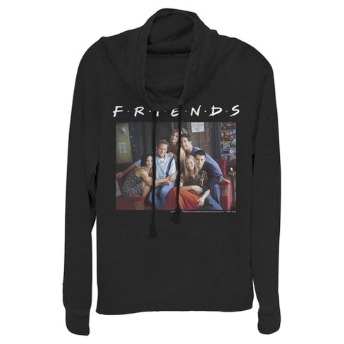 Friends Junior's Group Poster Cowl Neck Sweatshirt, Black / 4XL