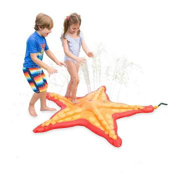 HearthSong Starfish 5-Foot Sprinkler Splash Pad for Kids' Outdoor Active Water Play