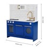 Teamson Kids Little Chef Berlin Pretend Play Kitchen with Cookware Accessories, Oven, Microwave, White/Blue - 4 of 4