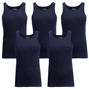 Galaxy By Harvic Men's Heavyweight Ribbed Tank Top-5 Pack - 1 of 4