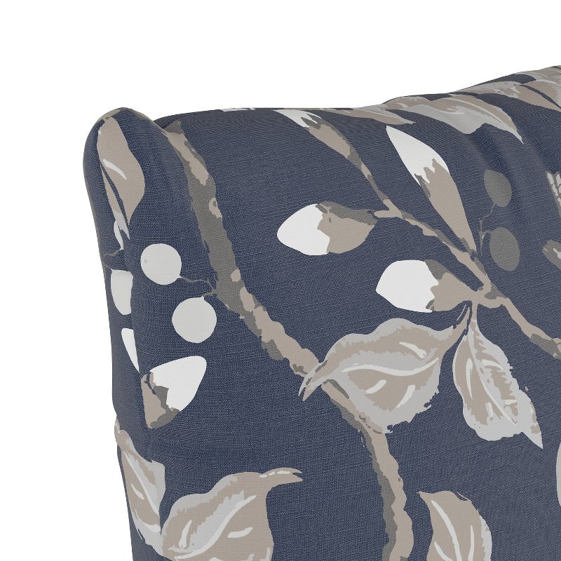 Chinois Floral Square Throw Pillow Navy - Skyline Furniture, 4 of 7