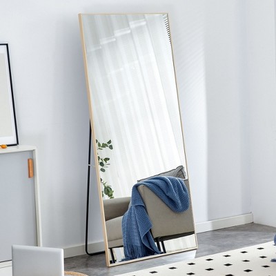 NicBex 71"x31.4" Full Length Mirror for Bedroom,Floor Mounted Wall Mirror with Wood Frame,Floor Mirror for Living Room,Entryway,Cloakroom