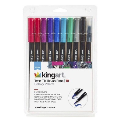 10ct  Twin-Tip Brush Pens Galaxy Palette - Kingart