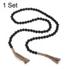 Unique Bargains Natural Wood Bead Garland with Tassels for Tiered Wall Hanging Decor 1 Set - 3 of 4