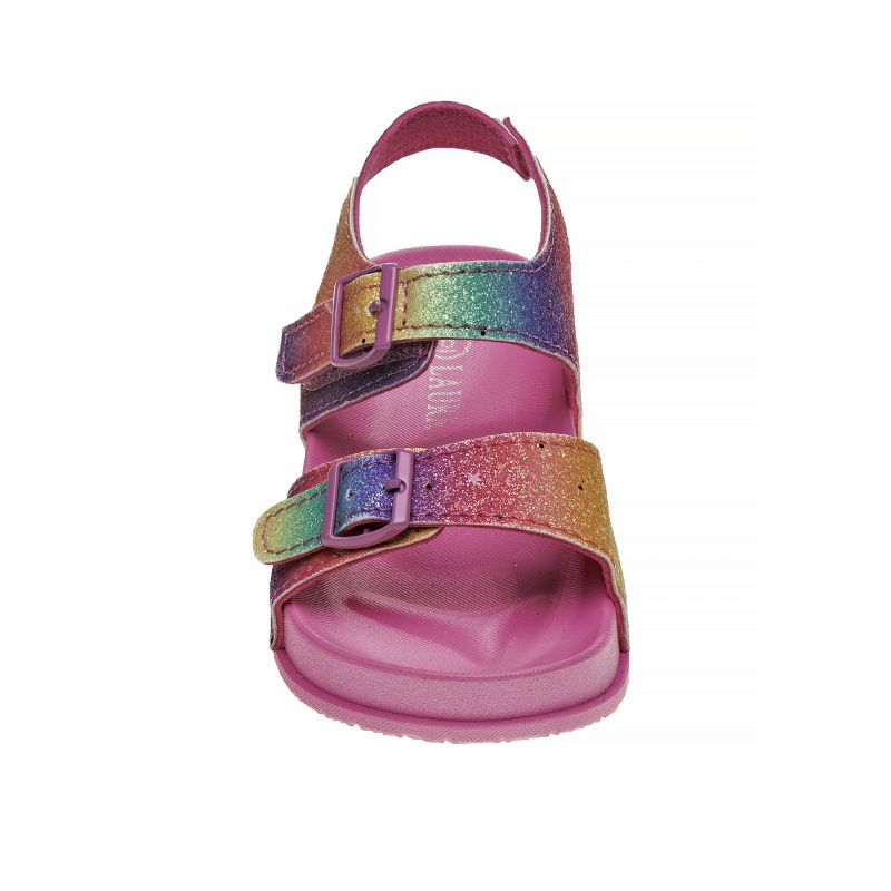 Laura Ashley Toddler Flat Sandals Comfort Footbed Slippers Adjustable Slides, 5 of 8