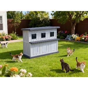 Gulches Double-Decker Pet House 6 Independent Compartments, Flood Guard Roof, Fully Openable Back Panel (Tool-Free Access) - 1 of 1