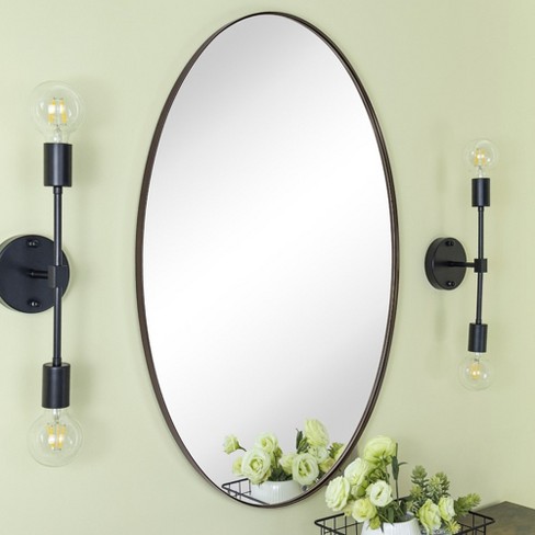 TEHOME Javell Oval Stainless Steel Framed Wall Mounted Bathroom Vanity Mirror - image 1 of 4