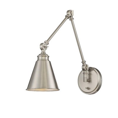 Morland Adjustable 1-Light Sconce in Polished Nickel