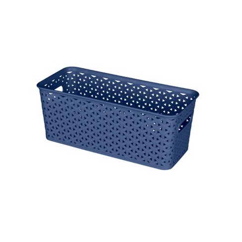 Y-Weave Medium Decorative Storage Basket Blue - Brightroom™