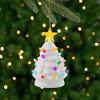 Northlight Mini LED Lighted Retro Christmas Tree with Gold Star Ornament - 5.25" - White - 2 of 4
