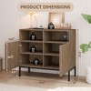 Storage Cabinet with Doors and Adjustable Shelves, Modern Farmhouse Sideboard Buffet Cabinet with Storage - 2 of 4