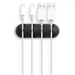Insten Adhesive 4-Slot USB Cable Clip Organizer Wire Cord Management Cable Tie Holder